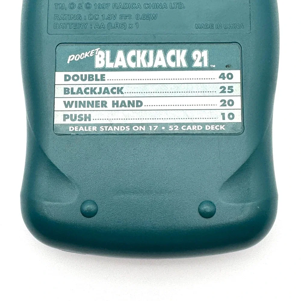 Pocket Blackjack 21 Handheld Electronic Game Radica Vintage 1996 Tested
